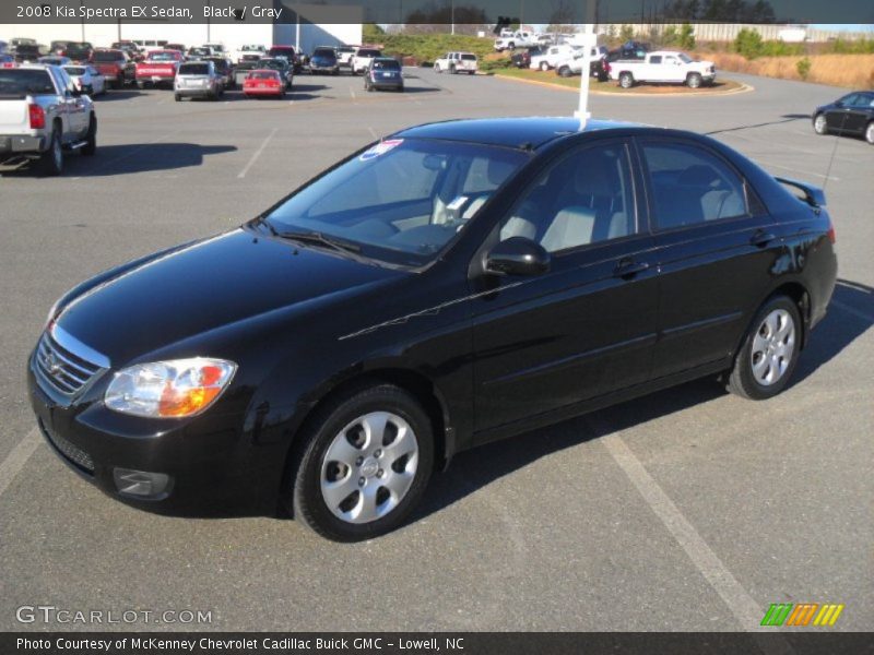 Black / Gray 2008 Kia Spectra EX Sedan