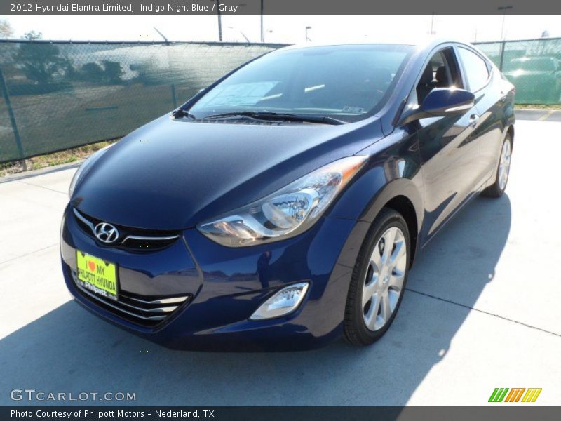 Indigo Night Blue / Gray 2012 Hyundai Elantra Limited
