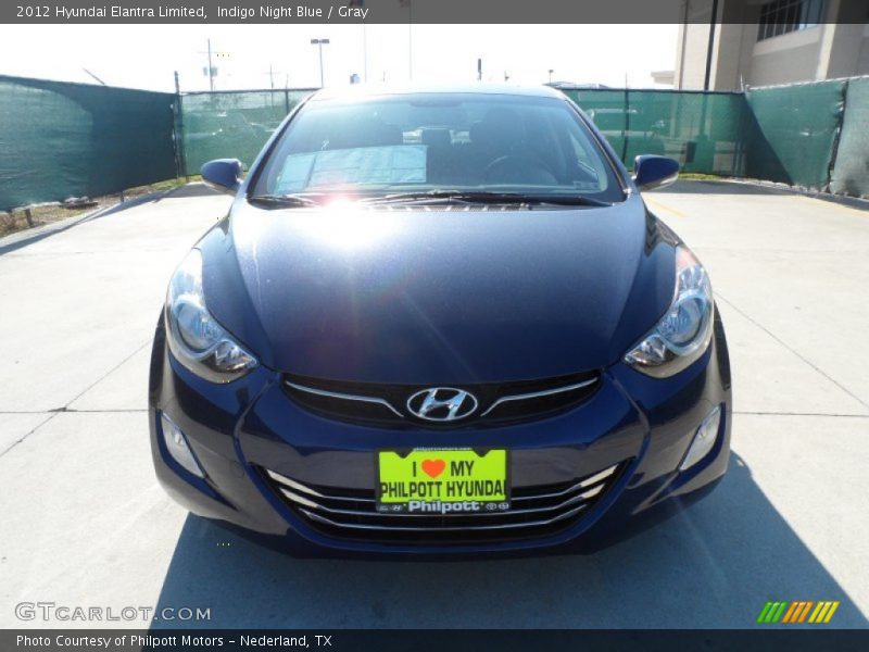 Indigo Night Blue / Gray 2012 Hyundai Elantra Limited
