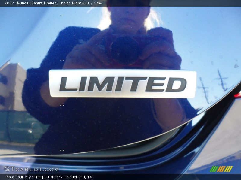 Indigo Night Blue / Gray 2012 Hyundai Elantra Limited