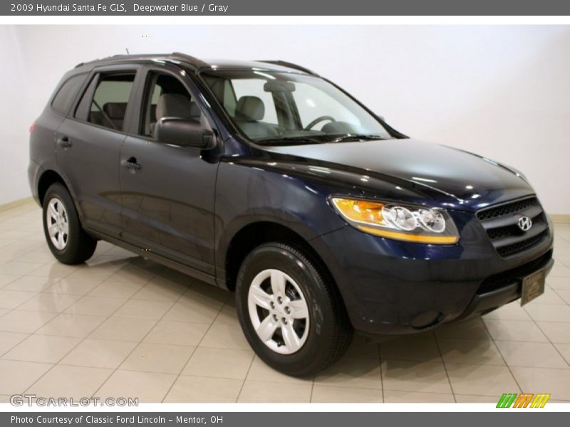 Deepwater Blue / Gray 2009 Hyundai Santa Fe GLS