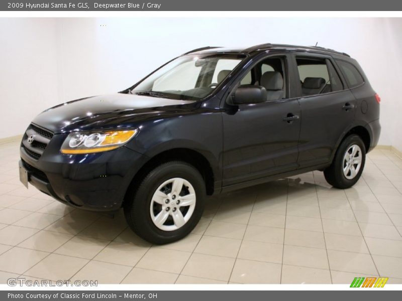 Deepwater Blue / Gray 2009 Hyundai Santa Fe GLS