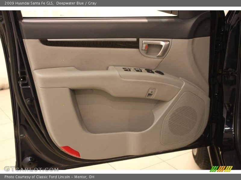 Deepwater Blue / Gray 2009 Hyundai Santa Fe GLS
