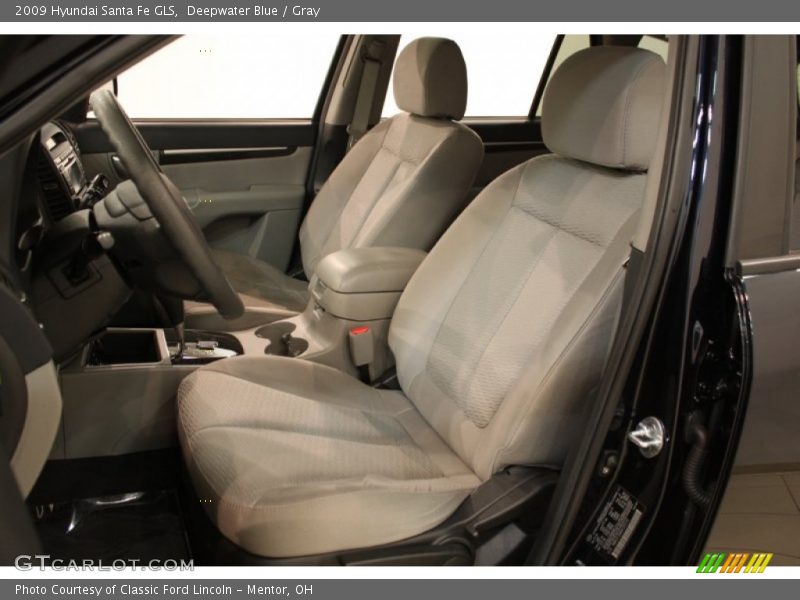 Deepwater Blue / Gray 2009 Hyundai Santa Fe GLS