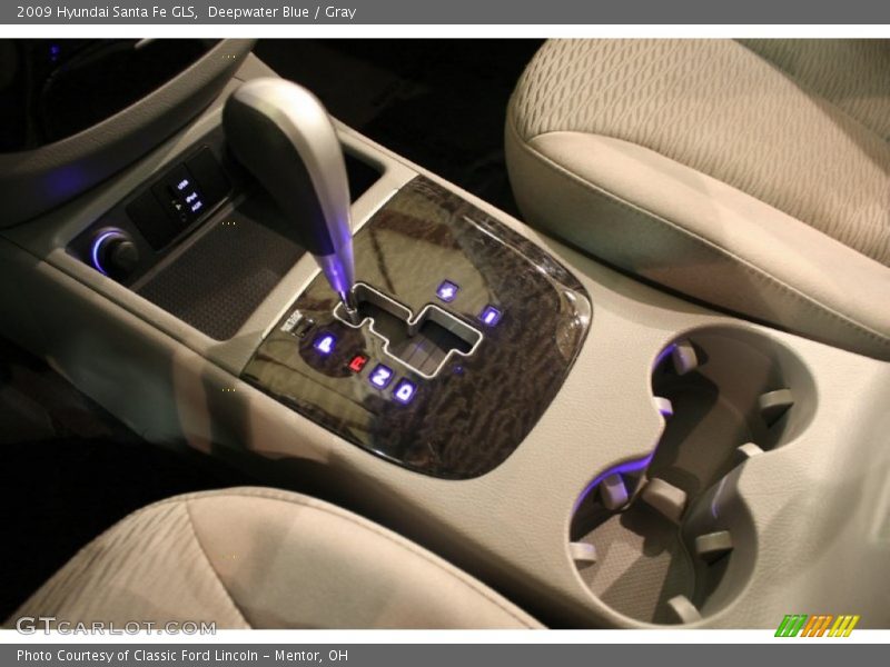 Deepwater Blue / Gray 2009 Hyundai Santa Fe GLS