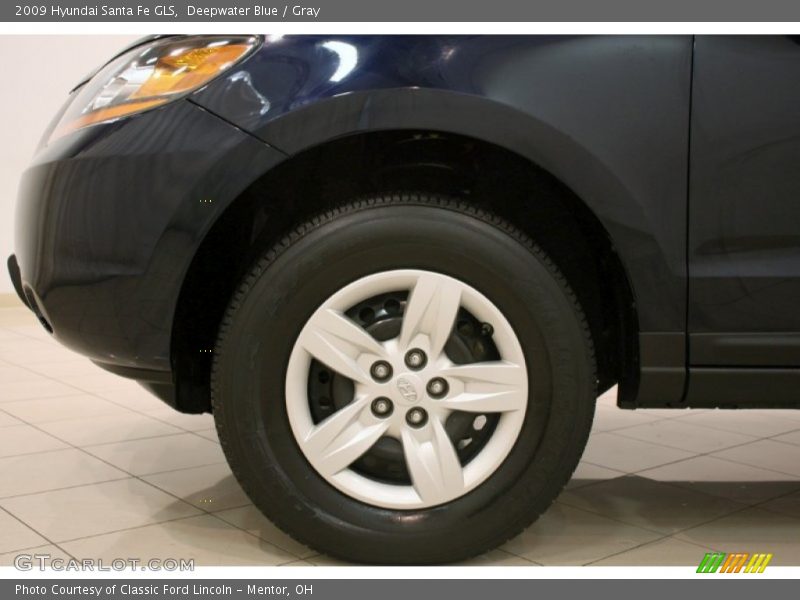 Deepwater Blue / Gray 2009 Hyundai Santa Fe GLS