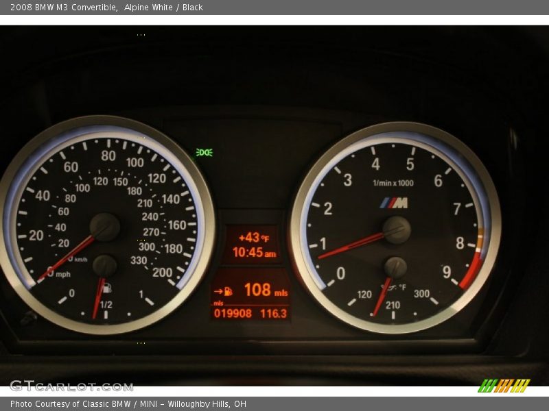 Alpine White / Black 2008 BMW M3 Convertible