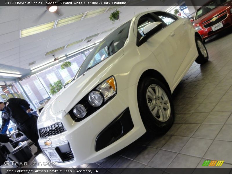 Summit White / Jet Black/Dark Titanium 2012 Chevrolet Sonic LT Sedan