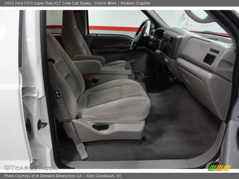 Oxford White / Medium Graphite 2001 Ford F350 Super Duty XLT Crew Cab Dually