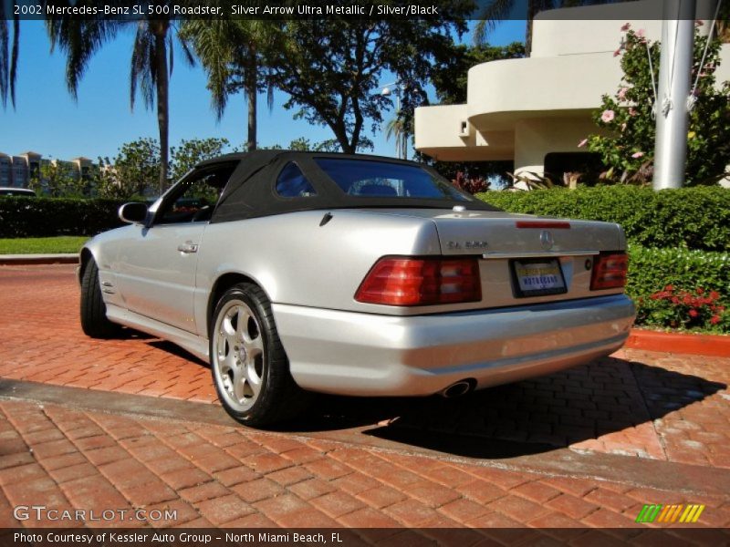 Silver Arrow Ultra Metallic / Silver/Black 2002 Mercedes-Benz SL 500 Roadster