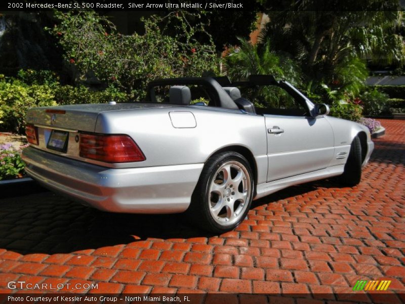 Silver Arrow Ultra Metallic / Silver/Black 2002 Mercedes-Benz SL 500 Roadster