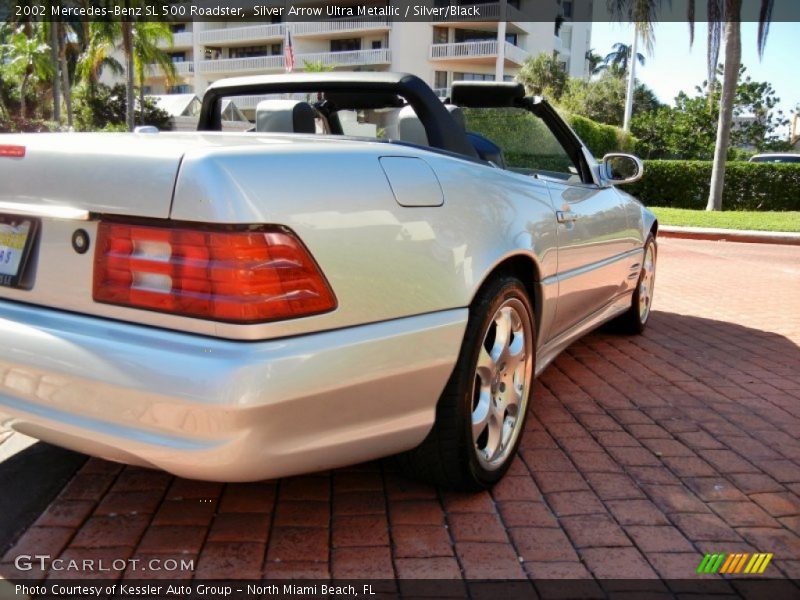 Silver Arrow Ultra Metallic / Silver/Black 2002 Mercedes-Benz SL 500 Roadster