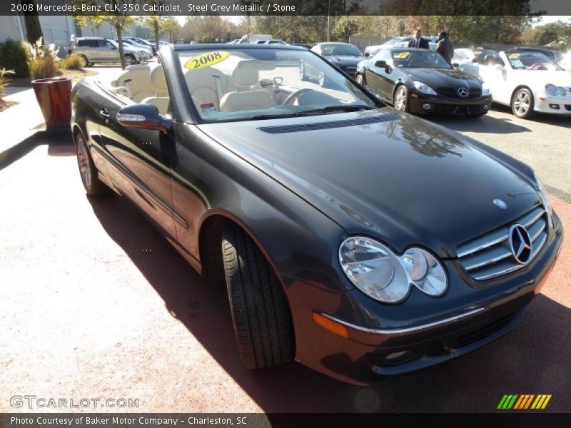 Steel Grey Metallic / Stone 2008 Mercedes-Benz CLK 350 Cabriolet