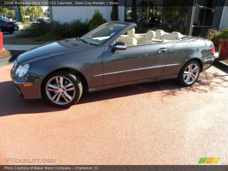 Steel Grey Metallic / Stone 2008 Mercedes-Benz CLK 350 Cabriolet