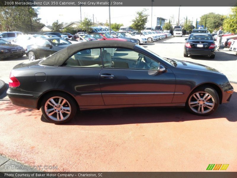 Steel Grey Metallic / Stone 2008 Mercedes-Benz CLK 350 Cabriolet