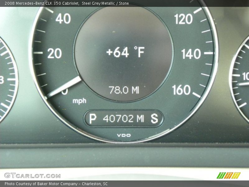 Steel Grey Metallic / Stone 2008 Mercedes-Benz CLK 350 Cabriolet