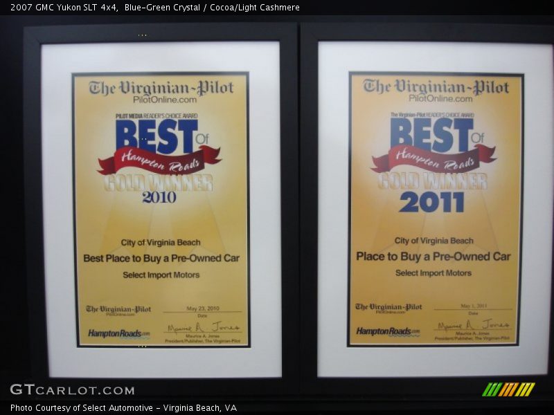 Blue-Green Crystal / Cocoa/Light Cashmere 2007 GMC Yukon SLT 4x4