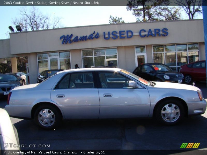 Sterling Silver / Neutral Shale Beige 2003 Cadillac DeVille Sedan
