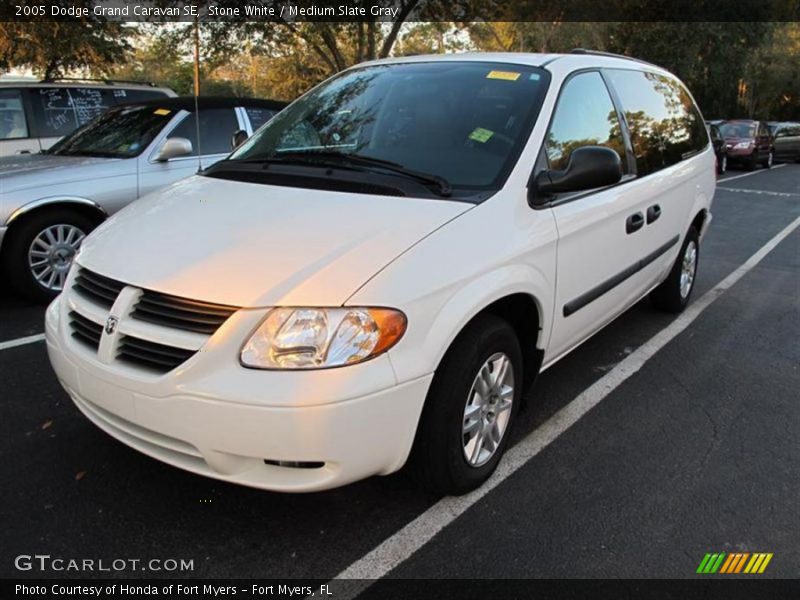 Stone White / Medium Slate Gray 2005 Dodge Grand Caravan SE