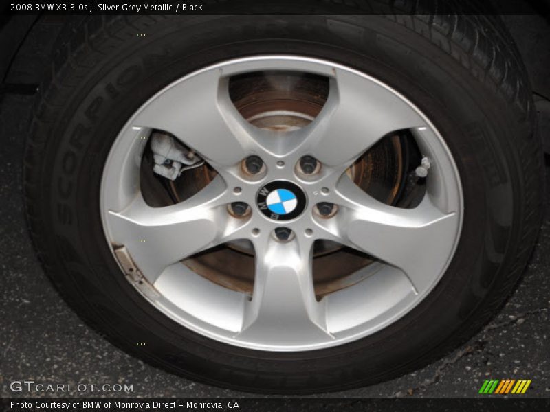 Silver Grey Metallic / Black 2008 BMW X3 3.0si