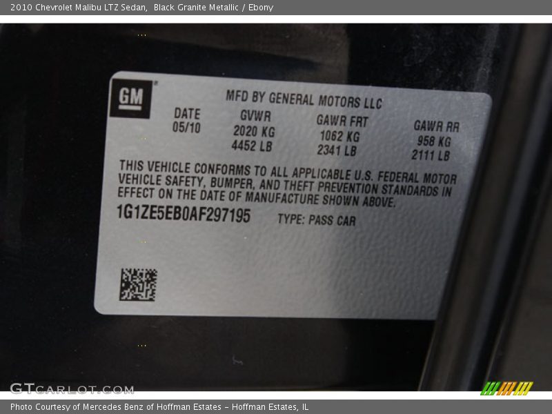 Black Granite Metallic / Ebony 2010 Chevrolet Malibu LTZ Sedan