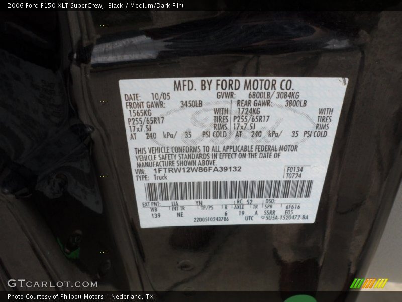 Black / Medium/Dark Flint 2006 Ford F150 XLT SuperCrew