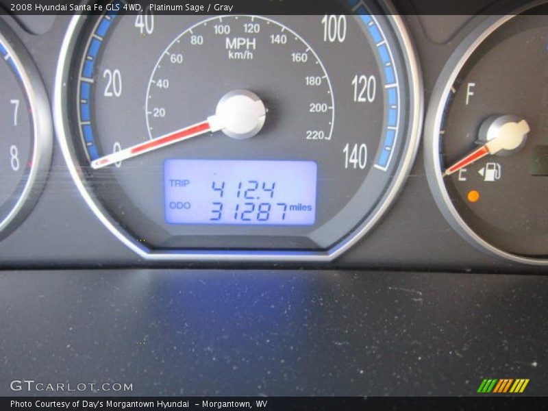 Platinum Sage / Gray 2008 Hyundai Santa Fe GLS 4WD