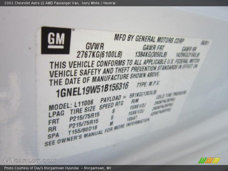 Ivory White / Neutral 2001 Chevrolet Astro LS AWD Passenger Van