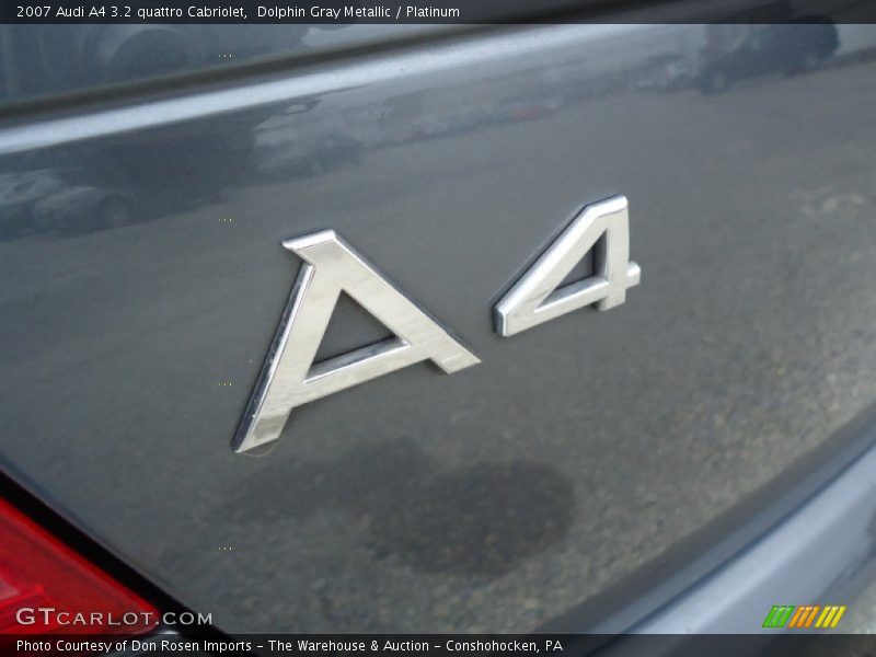 Dolphin Gray Metallic / Platinum 2007 Audi A4 3.2 quattro Cabriolet