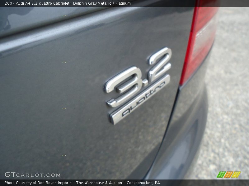 Dolphin Gray Metallic / Platinum 2007 Audi A4 3.2 quattro Cabriolet