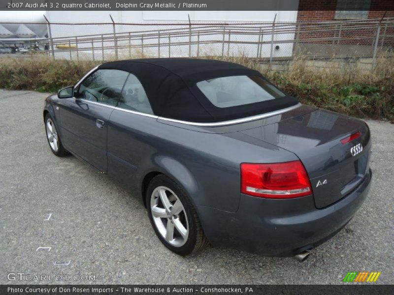 Dolphin Gray Metallic / Platinum 2007 Audi A4 3.2 quattro Cabriolet
