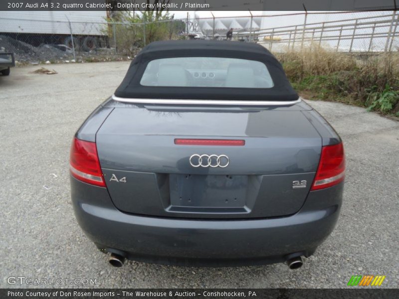 Dolphin Gray Metallic / Platinum 2007 Audi A4 3.2 quattro Cabriolet