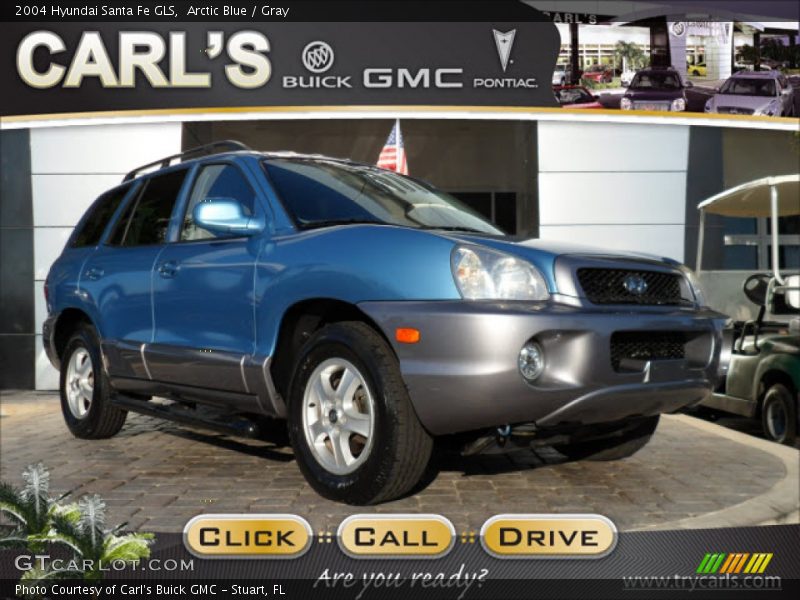 Arctic Blue / Gray 2004 Hyundai Santa Fe GLS
