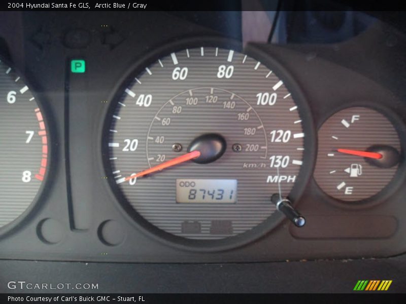 Arctic Blue / Gray 2004 Hyundai Santa Fe GLS