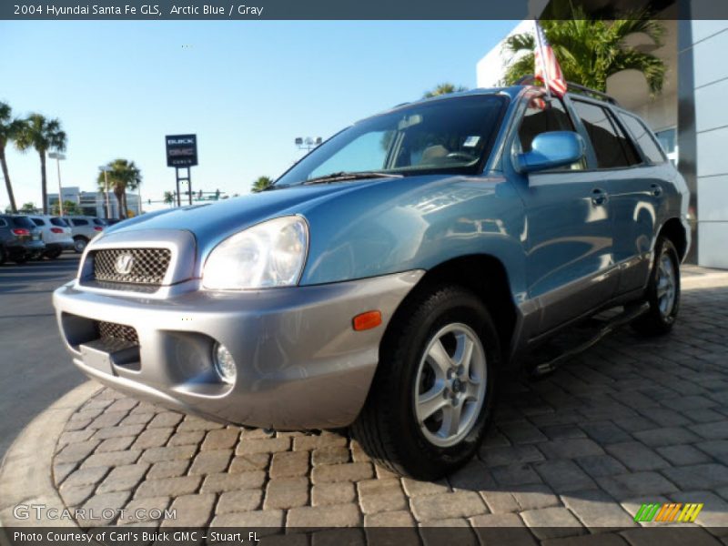 Arctic Blue / Gray 2004 Hyundai Santa Fe GLS