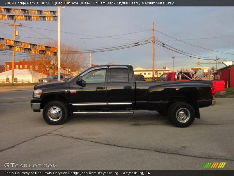 Brilliant Black Crystal Pearl / Medium Slate Gray 2009 Dodge Ram 3500 SLT Quad Cab 4x4 Dually