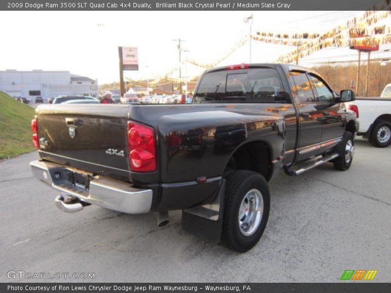 Brilliant Black Crystal Pearl / Medium Slate Gray 2009 Dodge Ram 3500 SLT Quad Cab 4x4 Dually