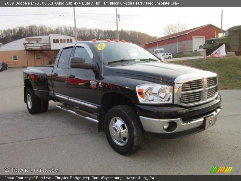 Brilliant Black Crystal Pearl / Medium Slate Gray 2009 Dodge Ram 3500 SLT Quad Cab 4x4 Dually