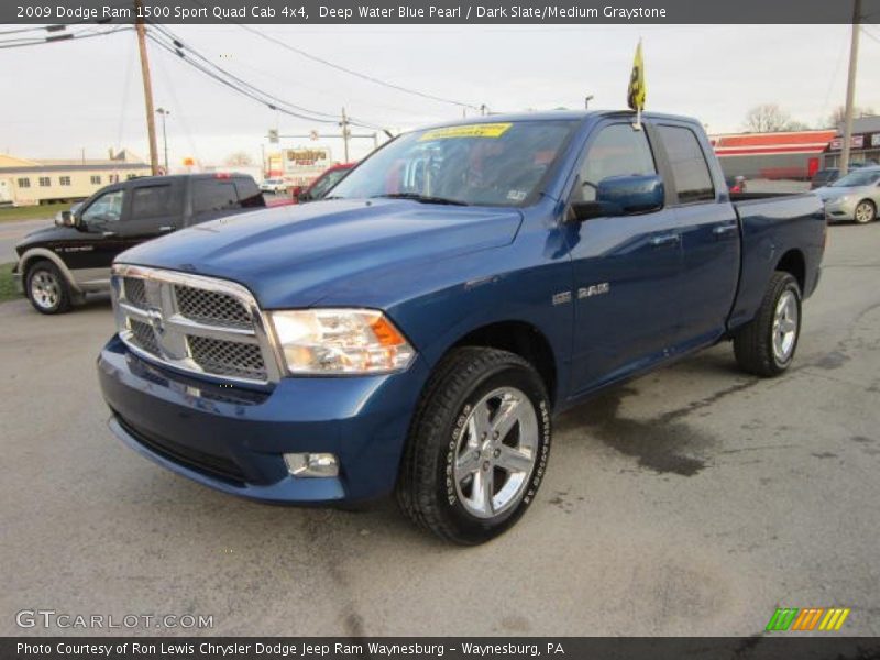 Deep Water Blue Pearl / Dark Slate/Medium Graystone 2009 Dodge Ram 1500 Sport Quad Cab 4x4