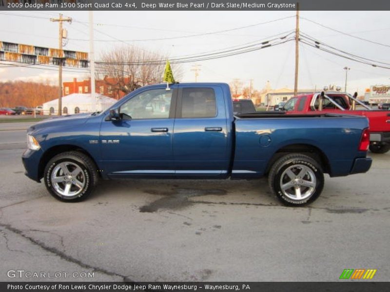 Deep Water Blue Pearl / Dark Slate/Medium Graystone 2009 Dodge Ram 1500 Sport Quad Cab 4x4