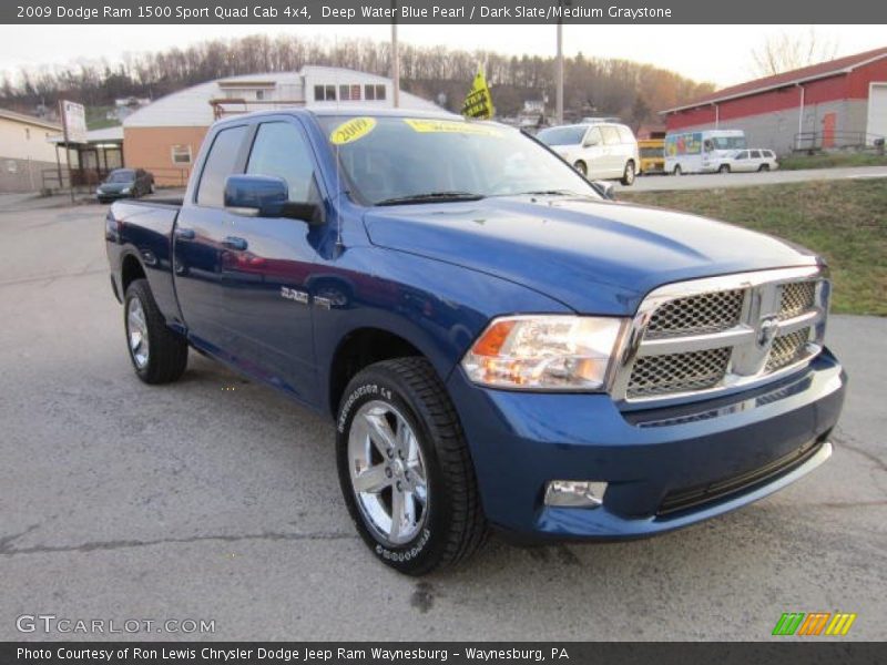 Deep Water Blue Pearl / Dark Slate/Medium Graystone 2009 Dodge Ram 1500 Sport Quad Cab 4x4