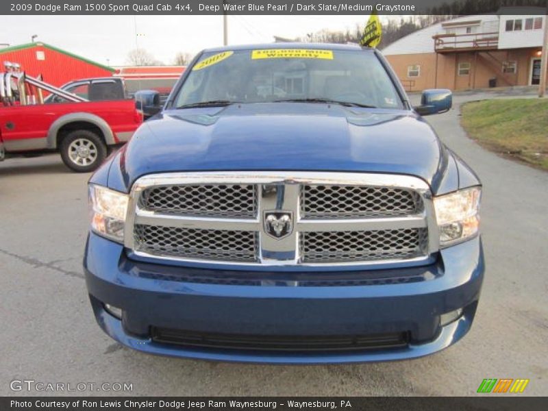 Deep Water Blue Pearl / Dark Slate/Medium Graystone 2009 Dodge Ram 1500 Sport Quad Cab 4x4