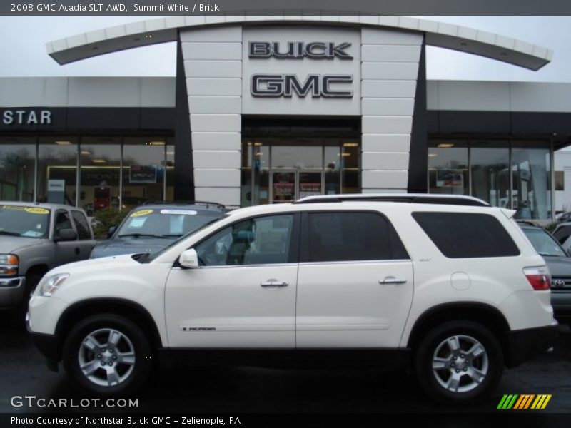 Summit White / Brick 2008 GMC Acadia SLT AWD