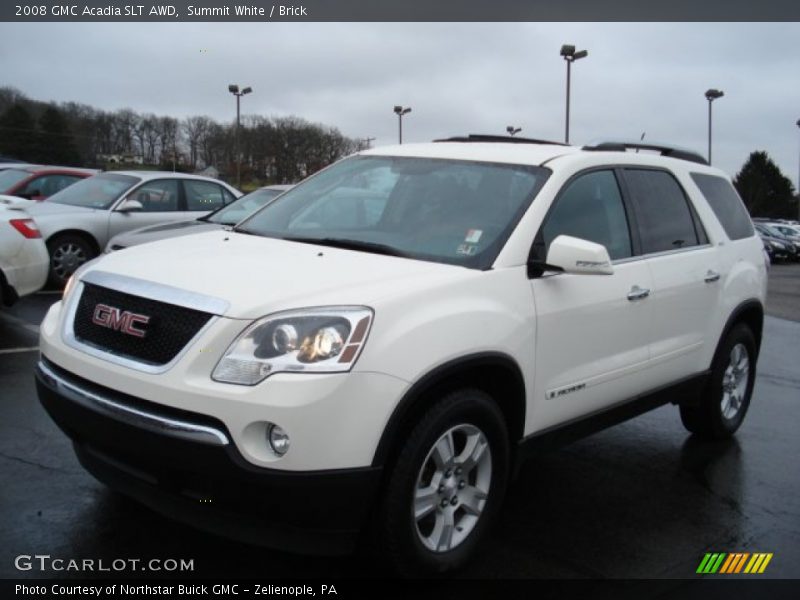 Summit White / Brick 2008 GMC Acadia SLT AWD