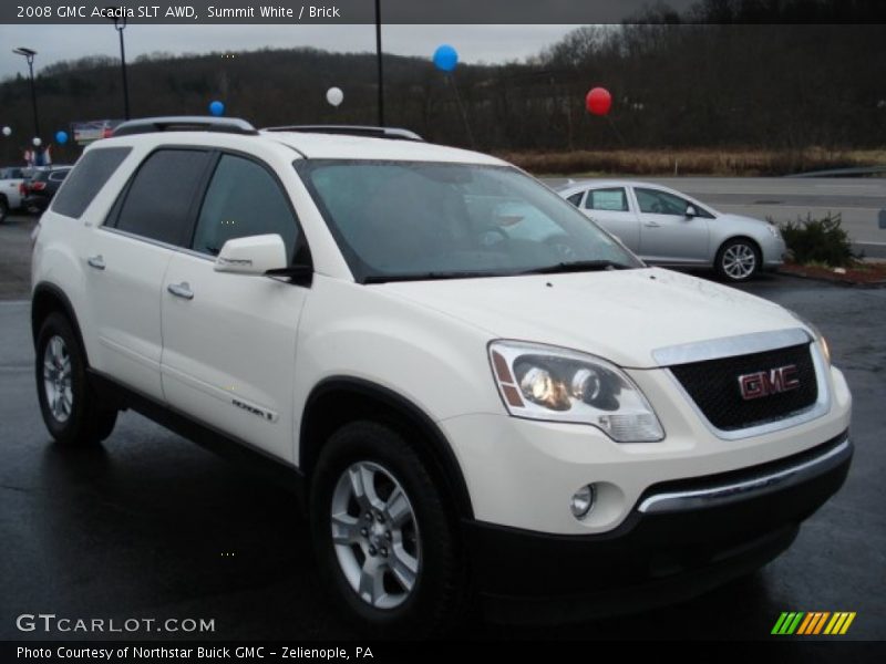 Summit White / Brick 2008 GMC Acadia SLT AWD