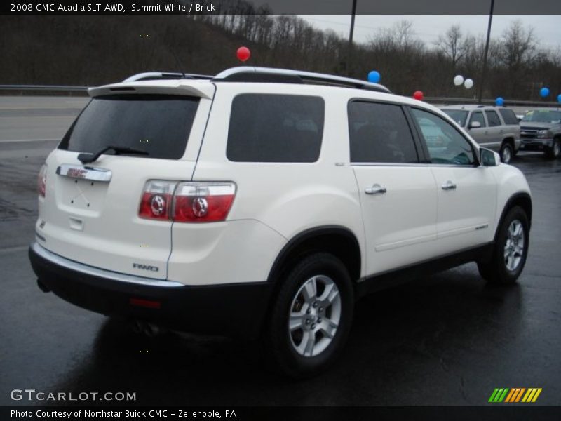 Summit White / Brick 2008 GMC Acadia SLT AWD