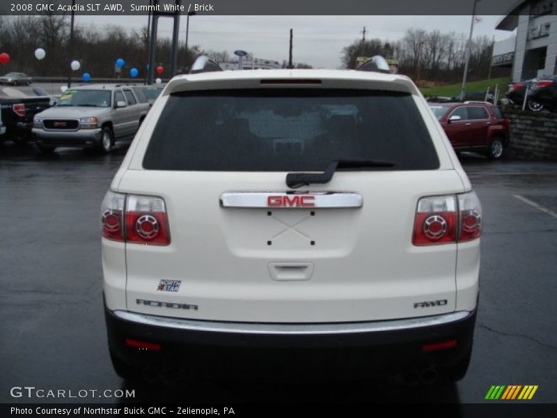 Summit White / Brick 2008 GMC Acadia SLT AWD