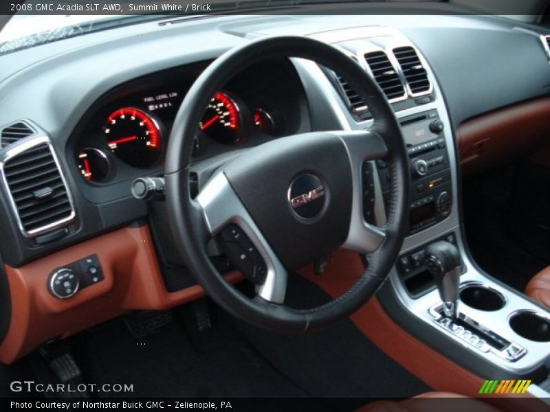 Summit White / Brick 2008 GMC Acadia SLT AWD