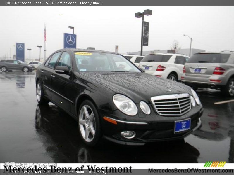 Black / Black 2009 Mercedes-Benz E 550 4Matic Sedan