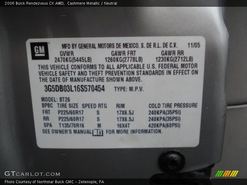 Cashmere Metallic / Neutral 2006 Buick Rendezvous CX AWD